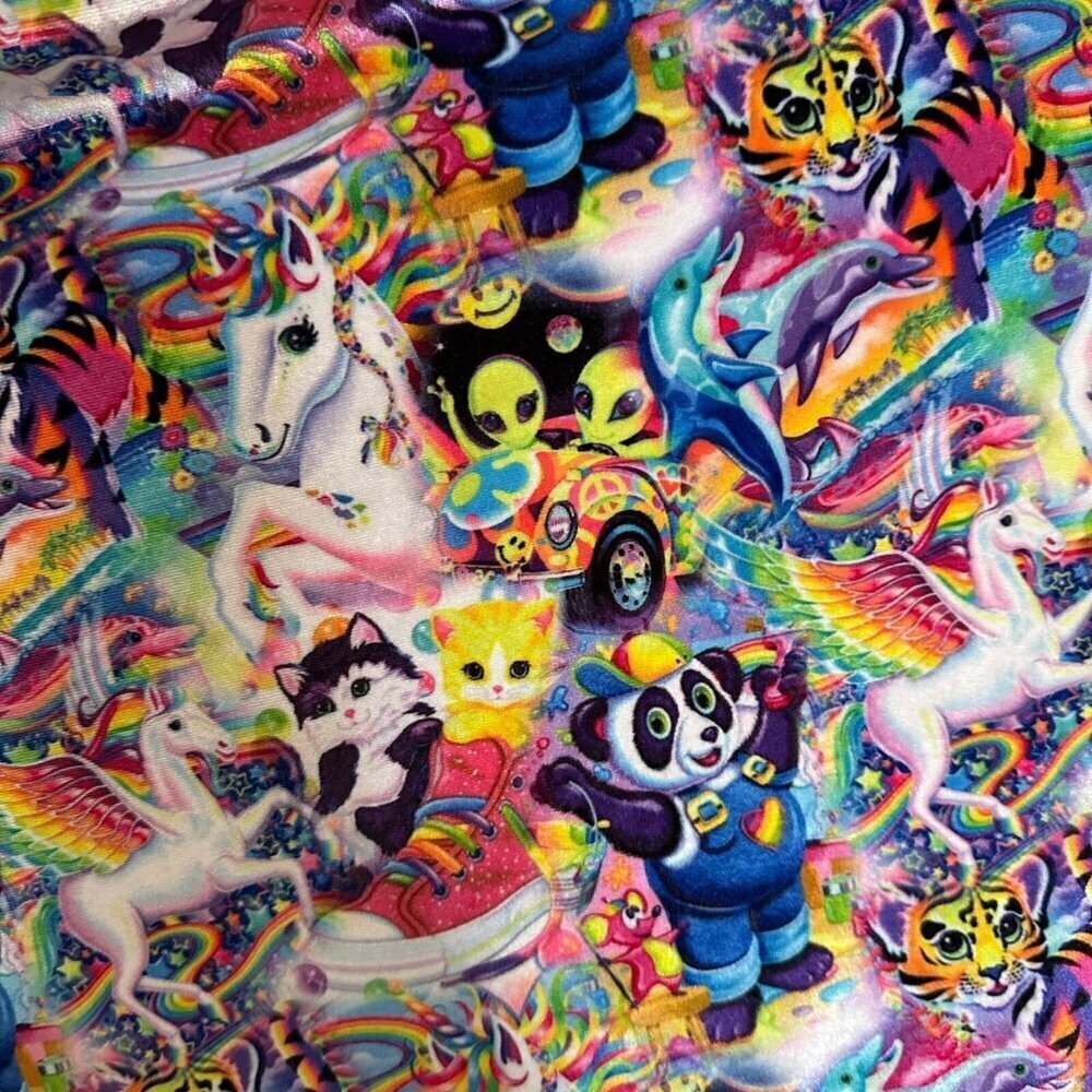Wild Rich Kids twirl Dress youth size 9/10 Lisa Frank velvet unicorn cat pegasus - Picture 3 of 9